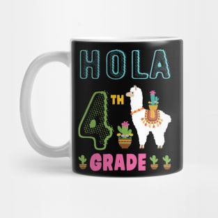 Cactus On Llama Student Happy Back To School Hola 4th Grade Mug